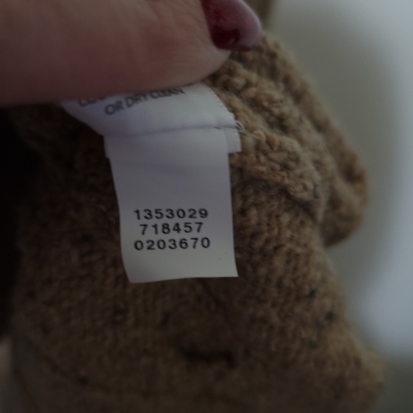 J.Jill Cable Knit Sweater Long Slouchy Wool Blend Brown Oatmeal Color Sz Medium - Picture 13 of 13